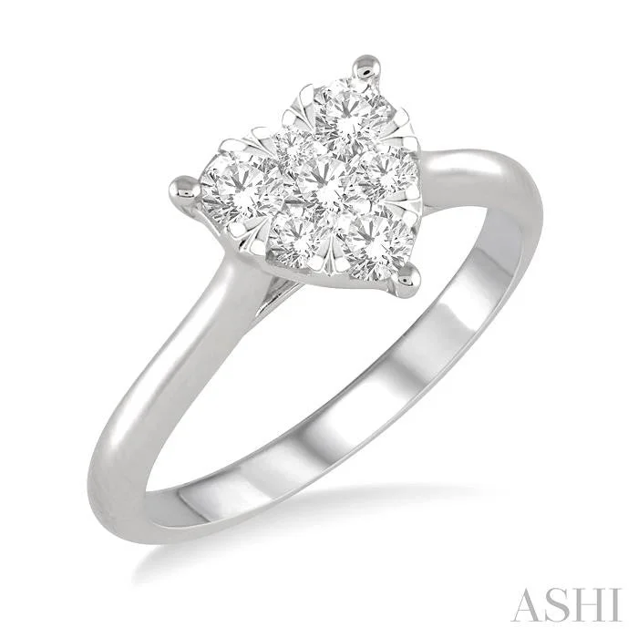 marquise engagement rings for women -HEART SHAPE LOVEBRIGHT ESSENTIAL DIAMOND ENGAGEMENT RING