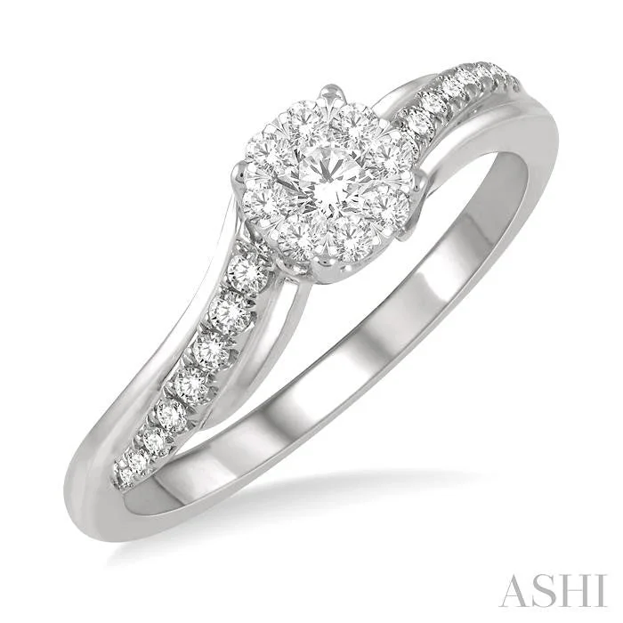 vintage engagement rings for women -ROUND SHAPE LOVEBRIGHT DIAMOND ENGAGEMENT RING