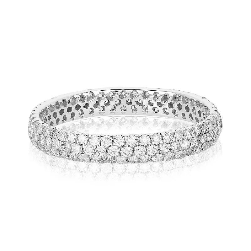 vintage engagement rings for women -White Gold Eternity Pave Diamond Ring