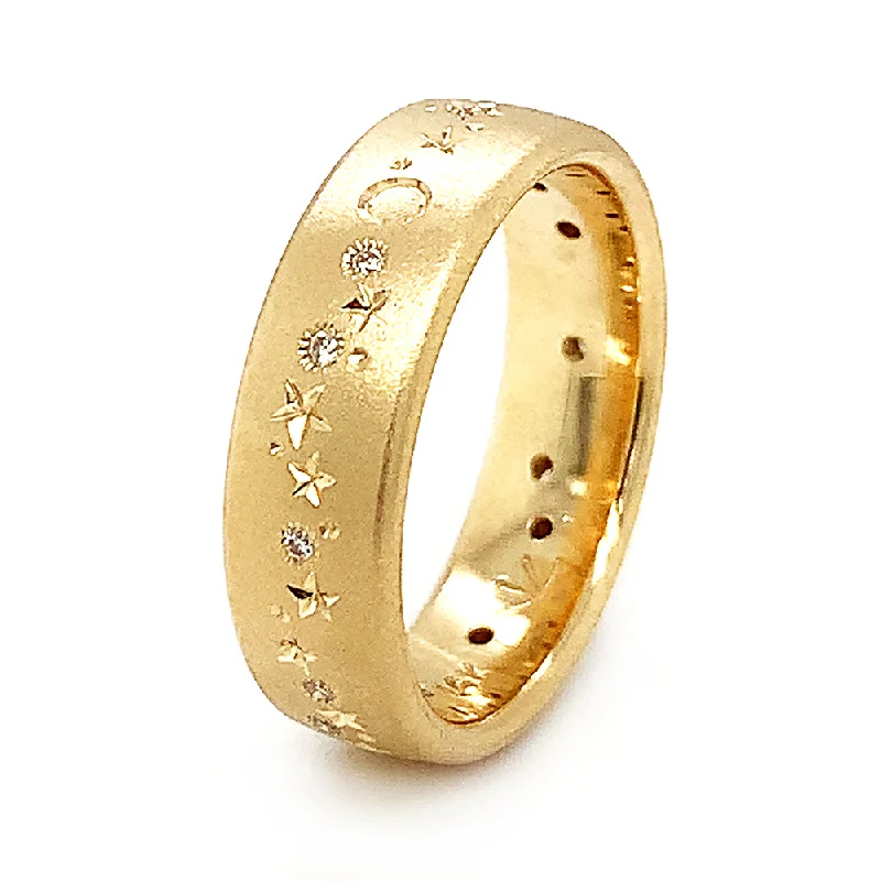 ruby engagement rings for women -Celestial Yellow Gold & Diamond Ring - "A Sprinkle of Stars"