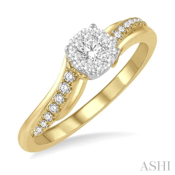 rose gold solitaire engagement rings for women -ROUND SHAPE LOVEBRIGHT DIAMOND ENGAGEMENT RING