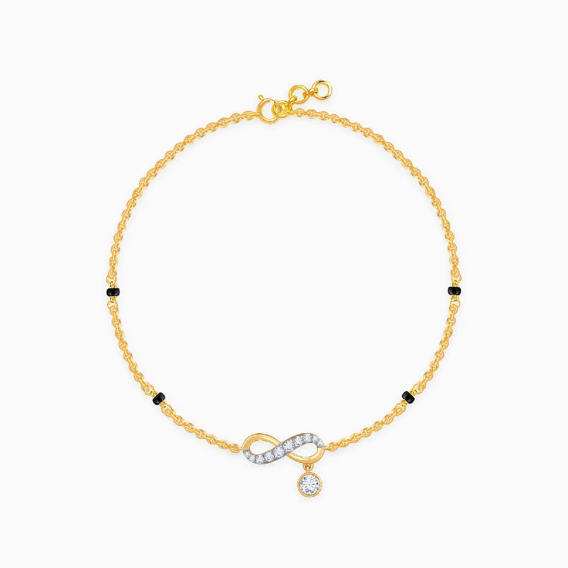 crystal bracelets for women -Gold Nitya Diamond Mangalsutra Bracelet