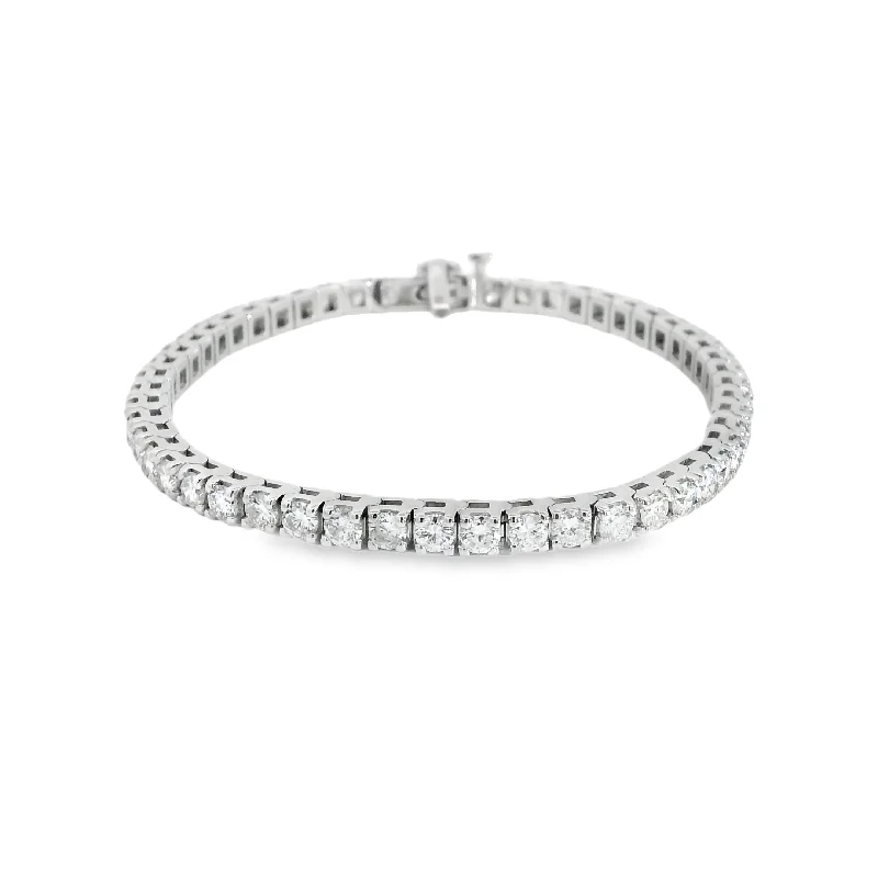 dainty bracelets for women -14K White Gold 5.74 Carat Natural Diamond Tennis Bracelet