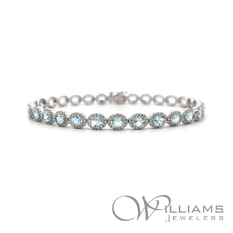 friendship bracelets for women -Williams Signature 14 Karat Aquamarine Bracelet