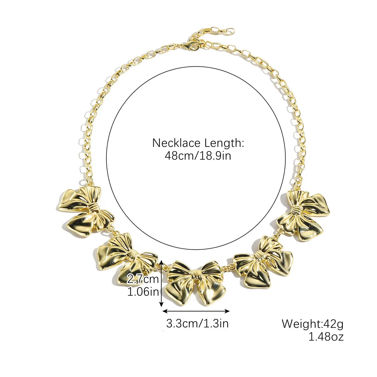 N2403-28 5 Bow Necklace