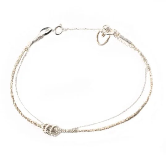 flower bracelets for women -Silver Passerinette Bracelet by CLO&LOU