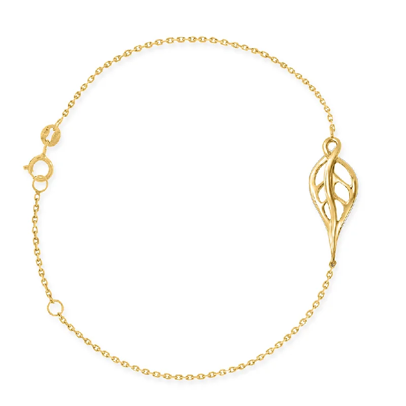 gold chain bracelets for women -Maile Leaf Adjustable Bracelet