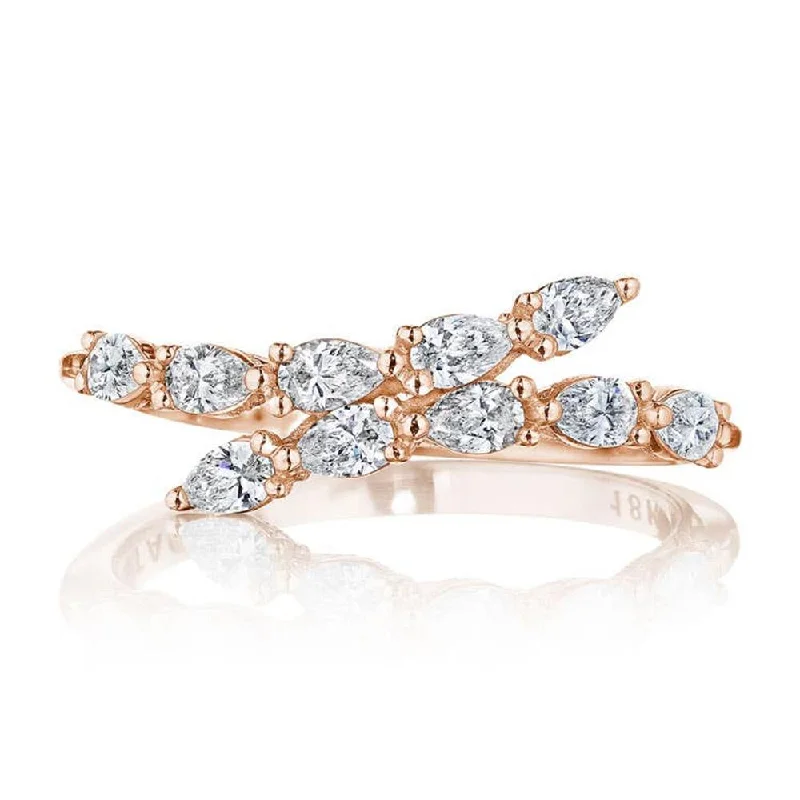 bridal set engagement rings for women -Pear Diamond Ring in 18k Rose Gold