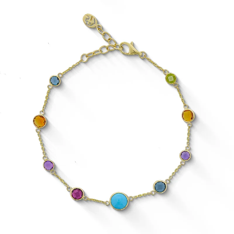 zodiac bracelets for women -Effy Stationary Multicolor Gemstone Bracelet