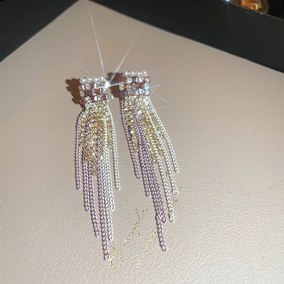 97# Silver Needle-Gold-Purple Pearl Tassel