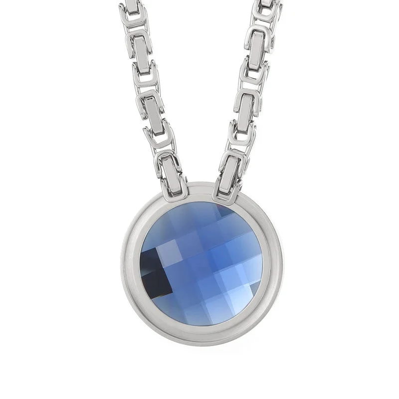 Steel Blue Necklace Kn114096-Z