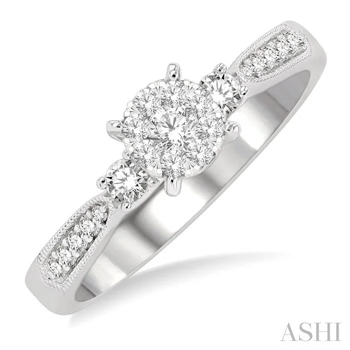 luxury engagement rings for women -ROUND SHAPE LOVEBRIGHT DIAMOND ENGAGEMENT RING