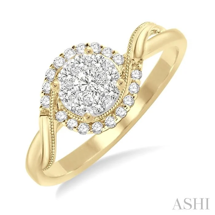 classic engagement rings for women -ROUND SHAPE HALO LOVEBRIGHT DIAMOND ENGAGEMENT RING