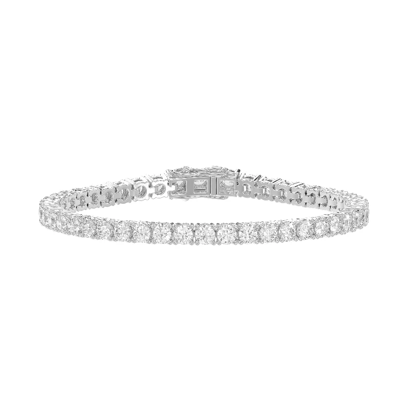 diamond tennis bangles for women -LADIES TENNIS BRACELET 3.00CT ROUND DIAMOND 14K WHITE GOLD