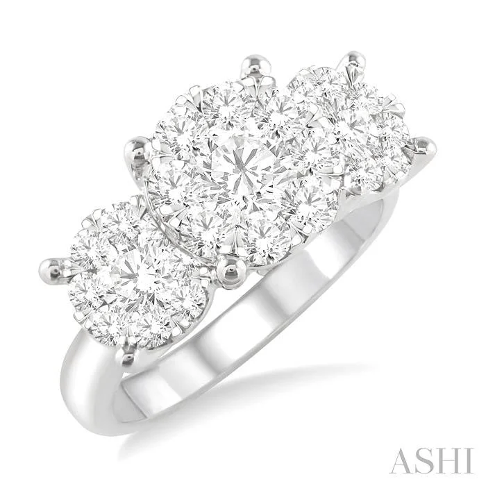 designer engagement rings for women -ROUND SHAPE PAST PRESENT & FUTURE LOVEBRIGHT ESSENTIAL DIAMOND ENGAGEMENT RING