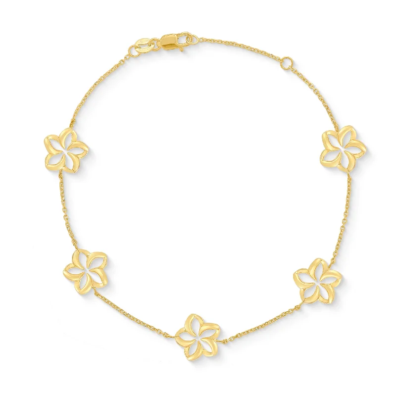 tennis bracelets for women -Floating Plumeria Bracelet