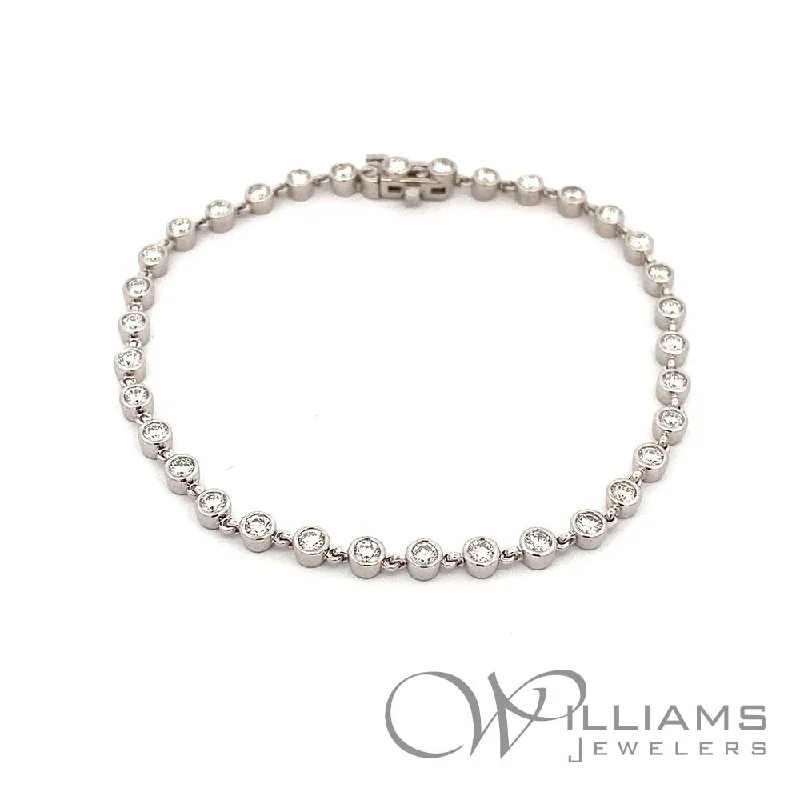 silver bracelets for women -Williams Signature 14 Karat Diamond Bracelet