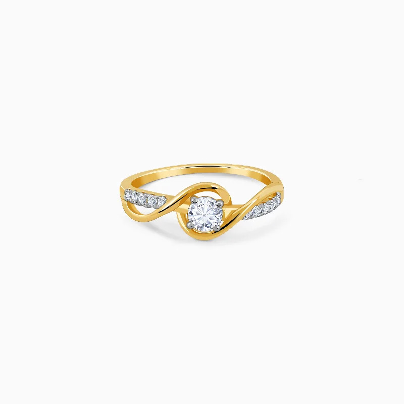 silver engagement rings for women -Gold Enchante Diamond Ring