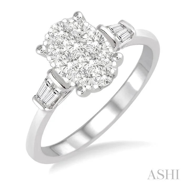 affordable engagement rings for women -OVAL SHAPE LOVEBRIGHT DIAMOND ENGAGEMENT RING