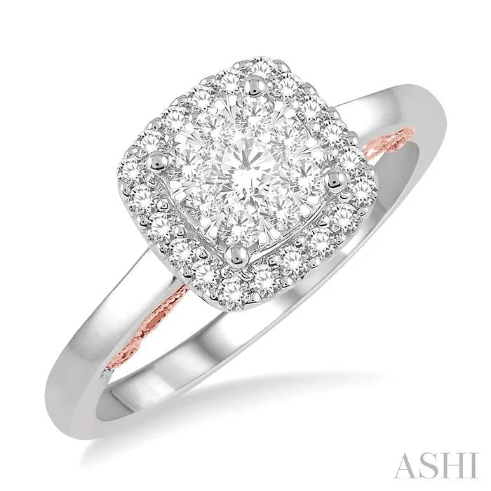 engagement rings with colored diamonds for women -CUSHION SHAPE HALO LOVEBRIGHT ESSENTIAL DIAMOND RING