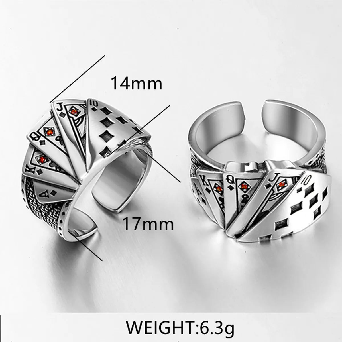 minimalist engagement rings for women -Retro Card Alloy Plating Artificial Diamond Unisex Open Ring