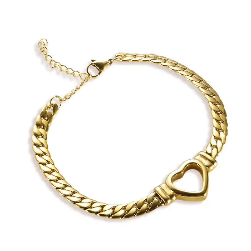 Jye64 Bracelet Gold Heart-Shaped Hollow