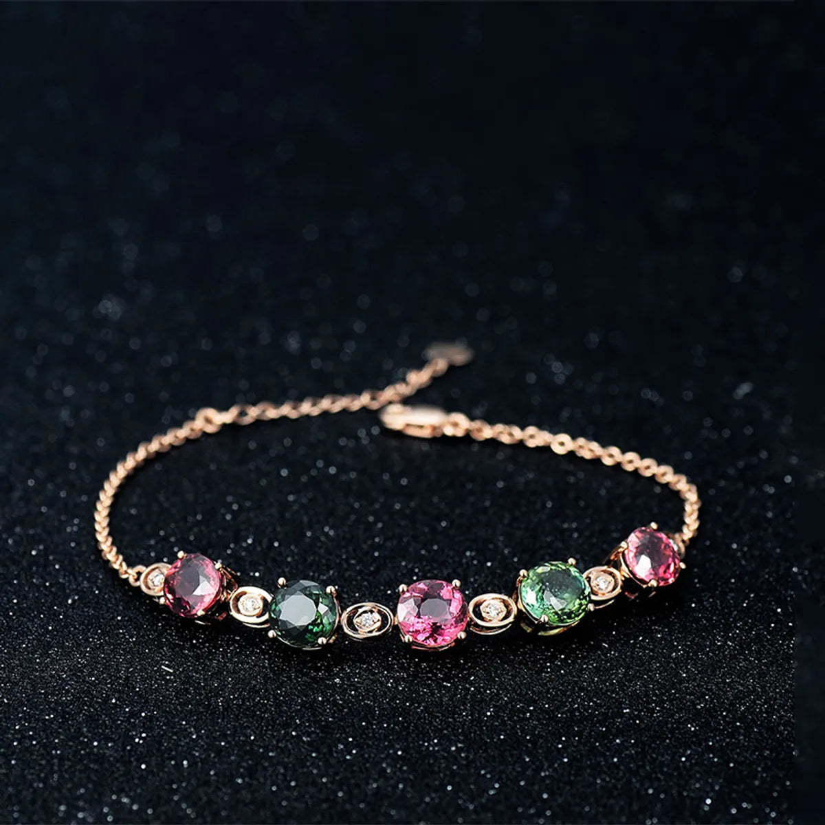 stretch bracelets for women -Fashion Square Copper Inlay Artificial Gemstones Bracelets