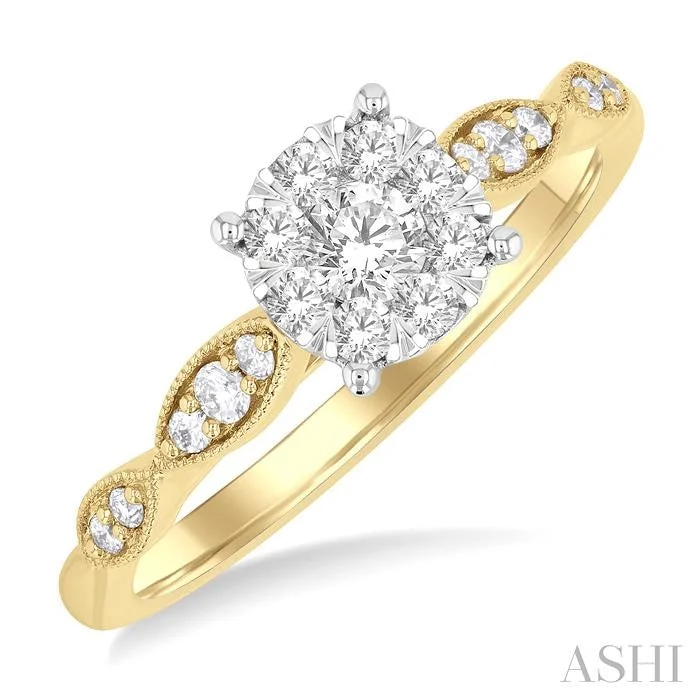 intricate engagement rings for women -ROUND SHAPE LOVEBRIGHT DIAMOND ENGAGEMENT RING