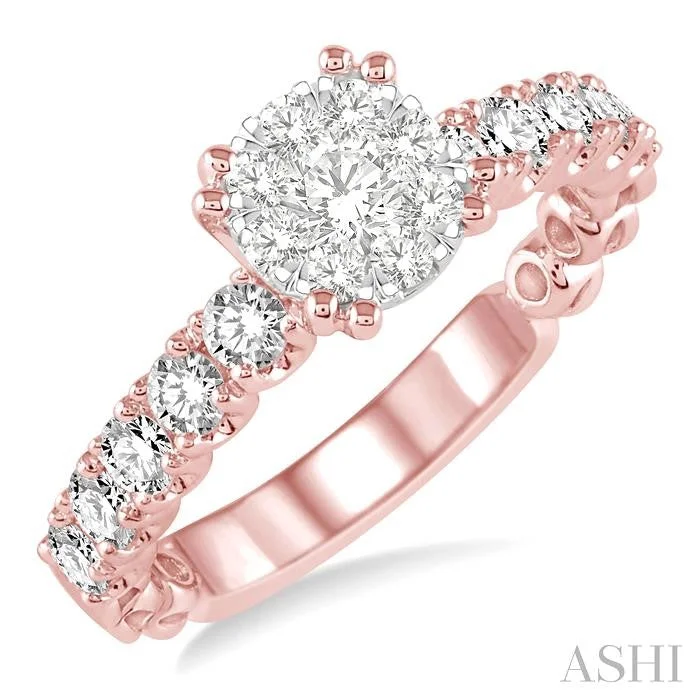 designer engagement rings for women -ROUND SHAPE LOVEBRIGHT DIAMOND ENGAGEMENT RING