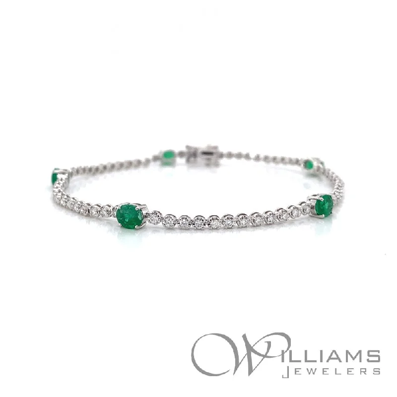 infinity symbol bangles for women -Williams Signature 14 Karat Emerald Bracelet