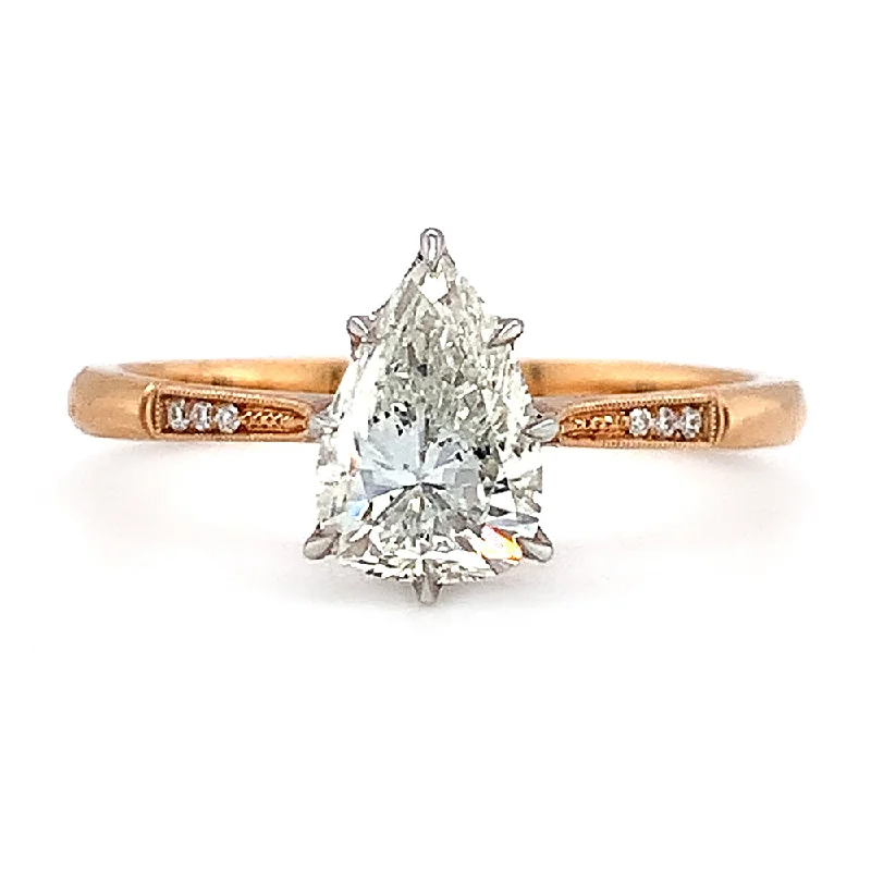 bold engagement rings for women -Pear-Shaped Diamond Engagement Ring - "Margot"