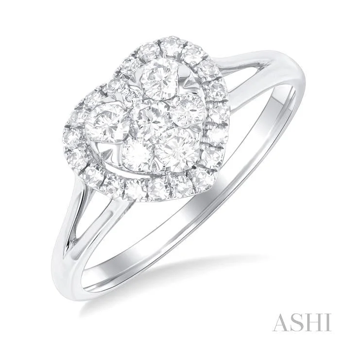 eco-friendly engagement rings for women -HEART SHAPE HALO LOVEBRIGHT DIAMOND ENGAGEMENT RING