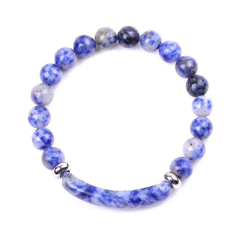 Sl245a08 White Dot Blue Bracelet