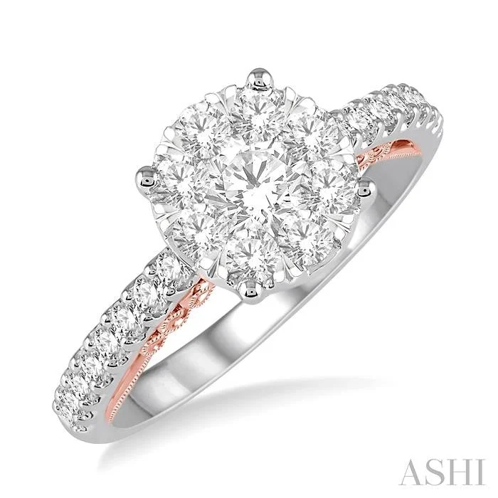 romantic engagement rings for women -ROUND SHAPE LOVEBRIGHT DIAMOND ENGAGEMENT RING