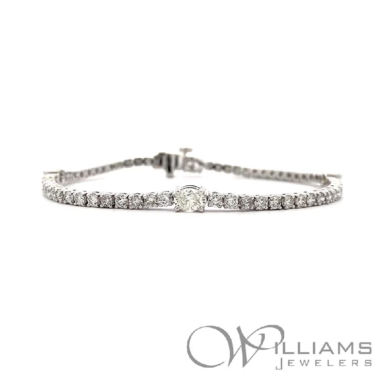 cross bangles for women -Williams Signature 14 Karat Diamond Bracelet