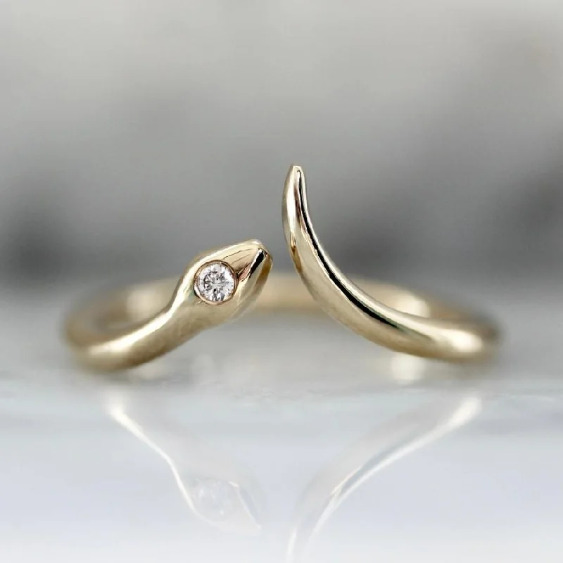 fancy engagement rings for women -Snake Diamond Ring