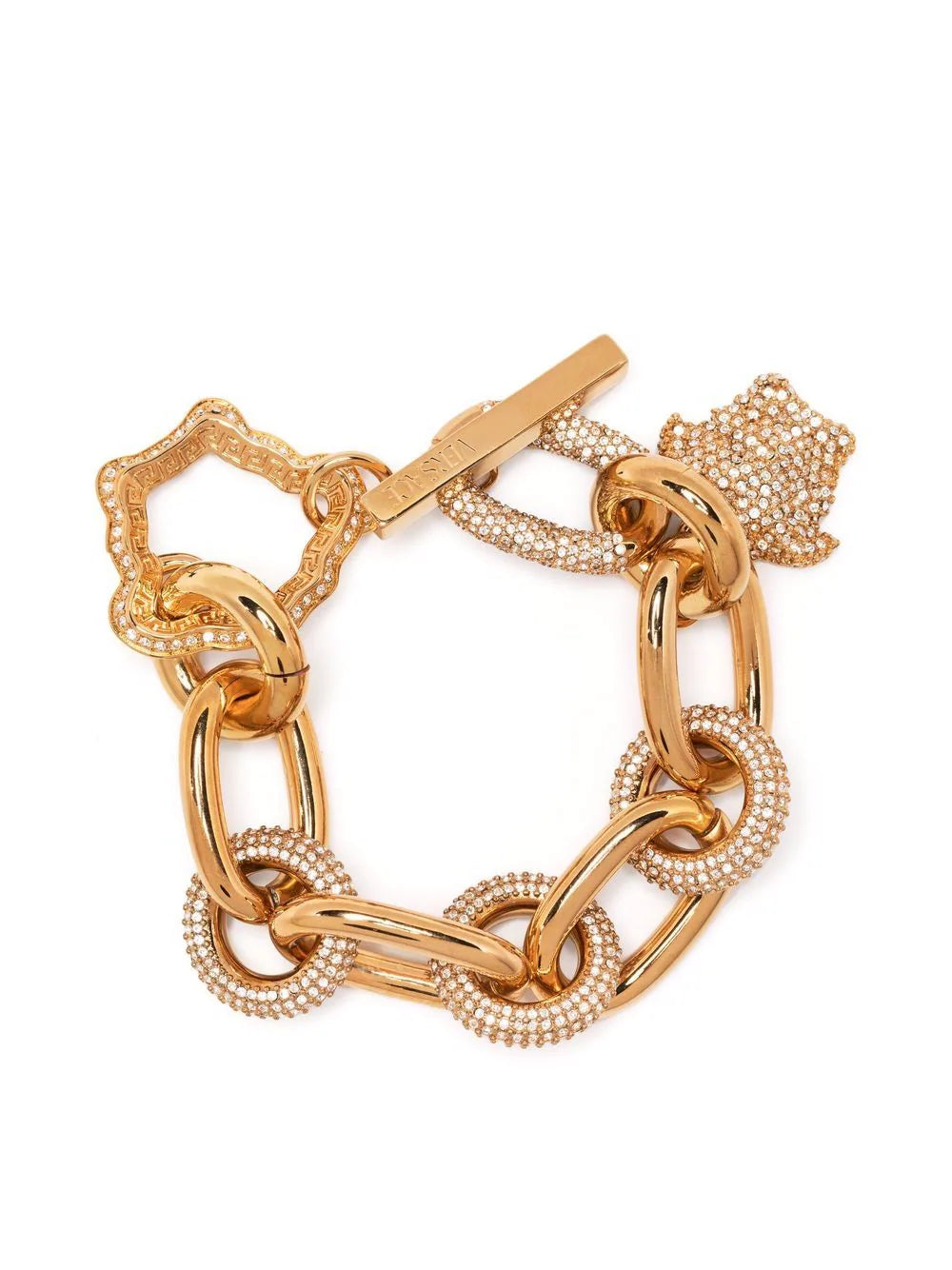 twisted bracelets for women -Versace Medusa Crystal Chain Bracelet