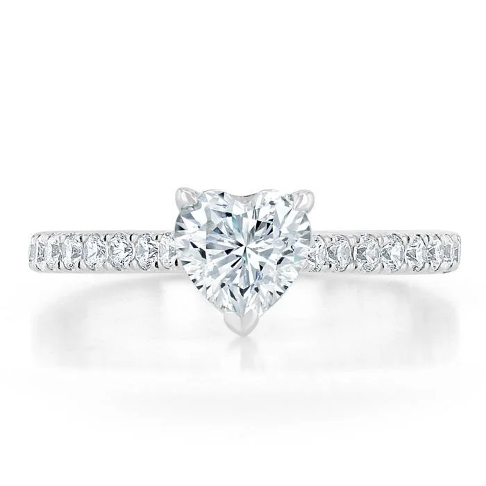 couples engagement rings for women -Heart Cut Moissanite Engagement Ring, Classic Style