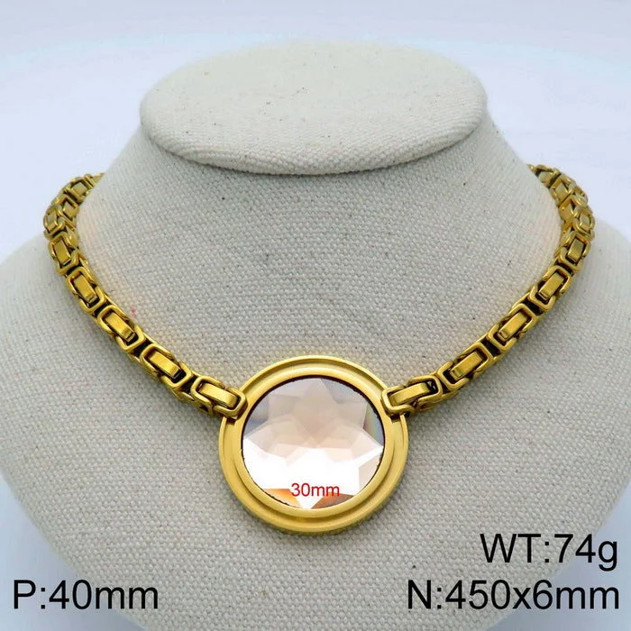 Gold Champagne Necklace Kn114098-Z