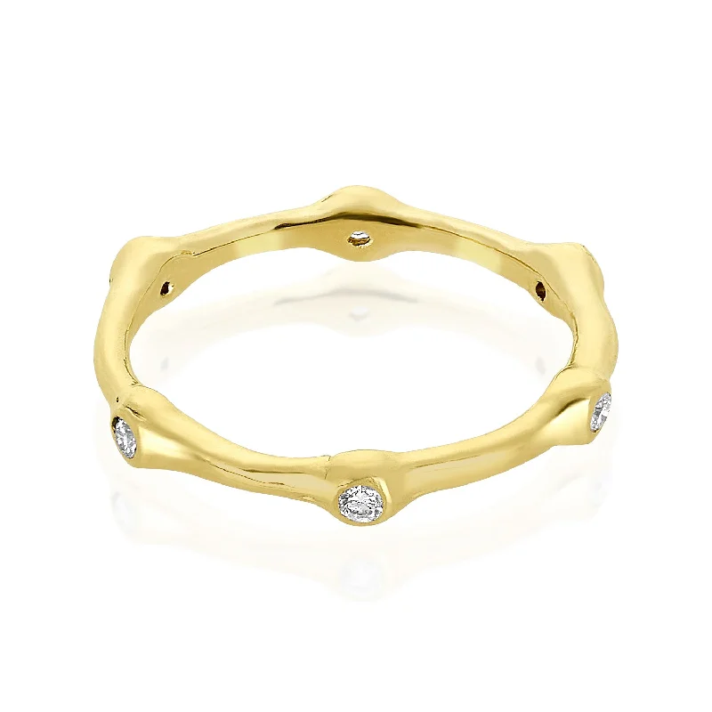 elegant engagement rings for women -Amirah Bamboo Diamond Ring