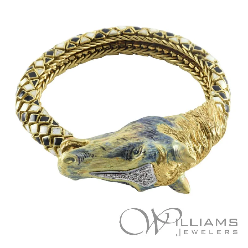 animal bracelets for women -Mid-Century 18 Karat Diamond Bracelet