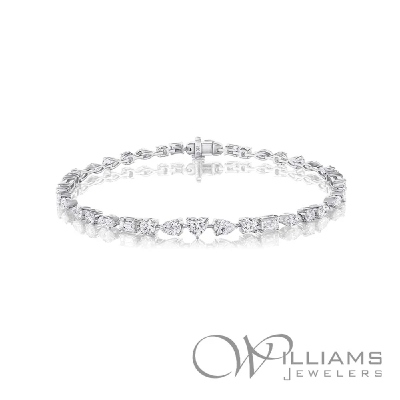 hammered bracelets for women -Williams Signature 18 Karat Diamond Bracelet