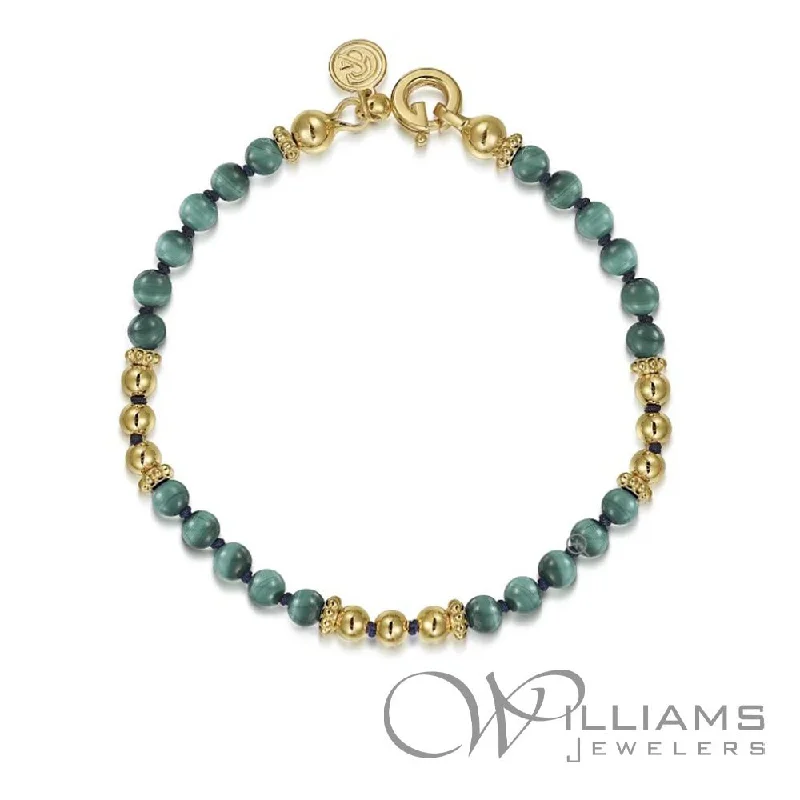 rainbow bracelets for women -Gabriel & Co. Bujukan 14 Karat Malachite Bracelet