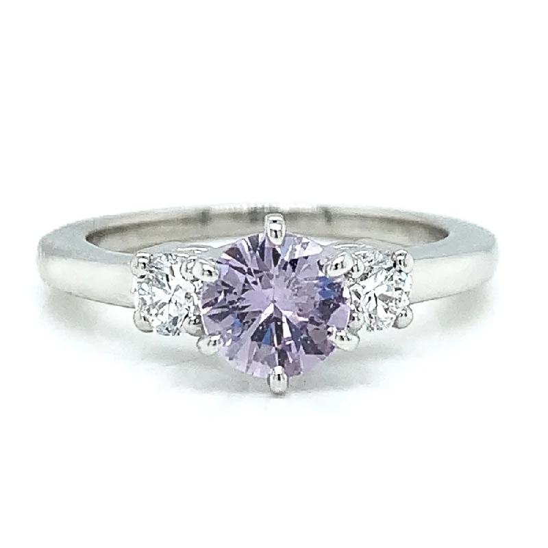 princess cut engagement rings for women -Montana Sapphire & Diamond Platinum Ring - "Dolce Lilac"