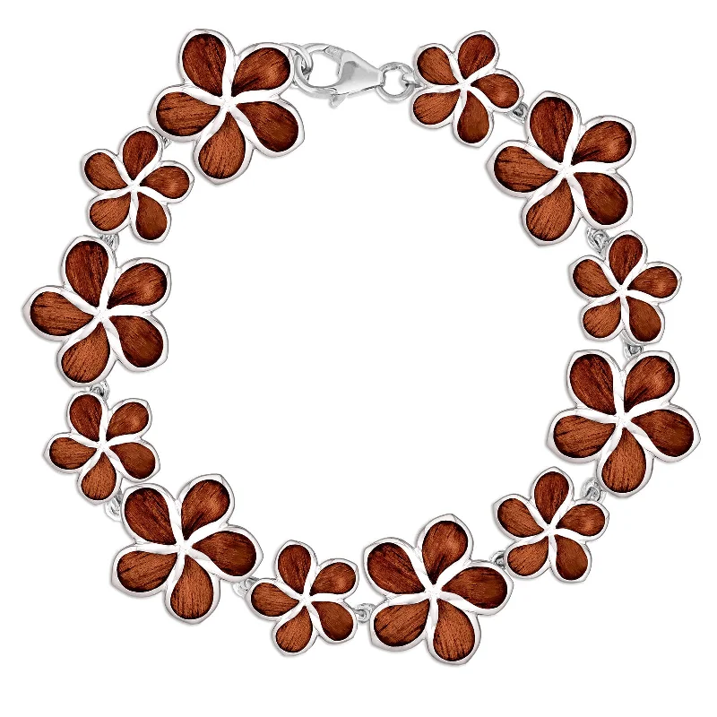 delicate bracelets for women -Plumeria Link Bracelet