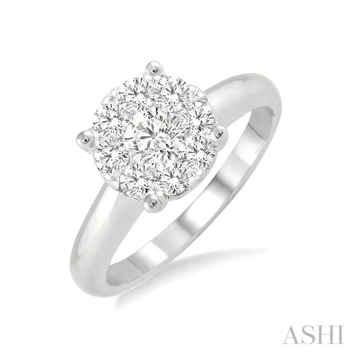 solitaire engagement rings for women -ROUND SHAPE LOVEBRIGHT ESSENTIAL DIAMOND RING