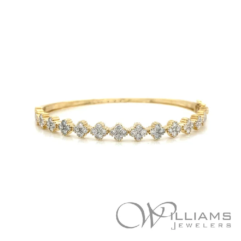 hammered bracelets for women -Williams Signature 14 Karat Diamond Bracelet