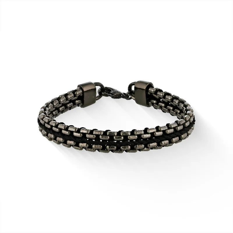 heart-shaped bangles for women -Effy Black Hematite Padlock Bracelet