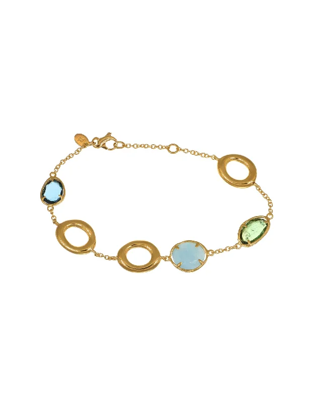 luxury bracelets for women -Aquamarine, Green Tourmaline and Topaz Bracelet